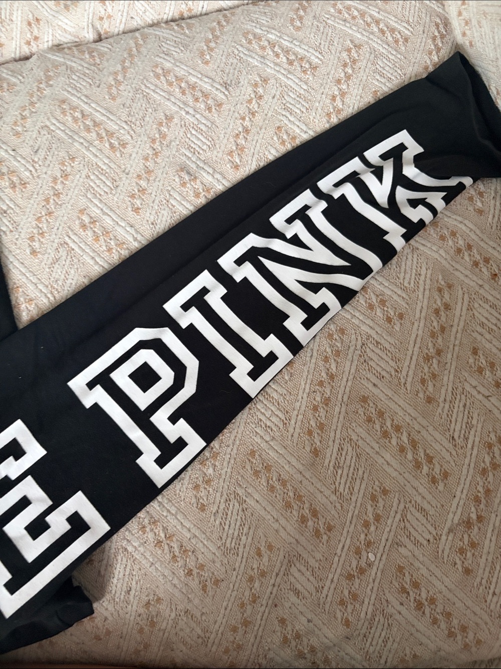 PINK Black Active Bike Shorts with Side Logo - Picture 3 of 5